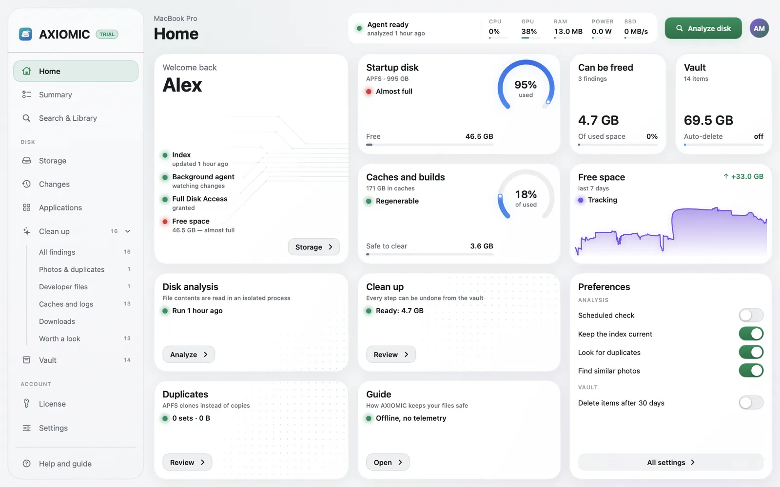AXIOMIC in the light Porcelain theme